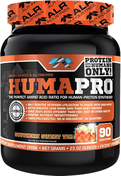 HumaPro Essential Amino Acid Formula | EAA Protein Supplement | Supports Muscle Recovery & Performance | Vegan, Gluten Free | 90 Servings (Southern Sweet Tea)