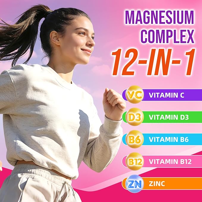 2 Pack Magnesium Complex Gummies – with 12 Forms of Magnesium Plus Vitamins B6, B12 & C. Vegan Strawberry Gummies to Support Mood, for Adults, 120 Count