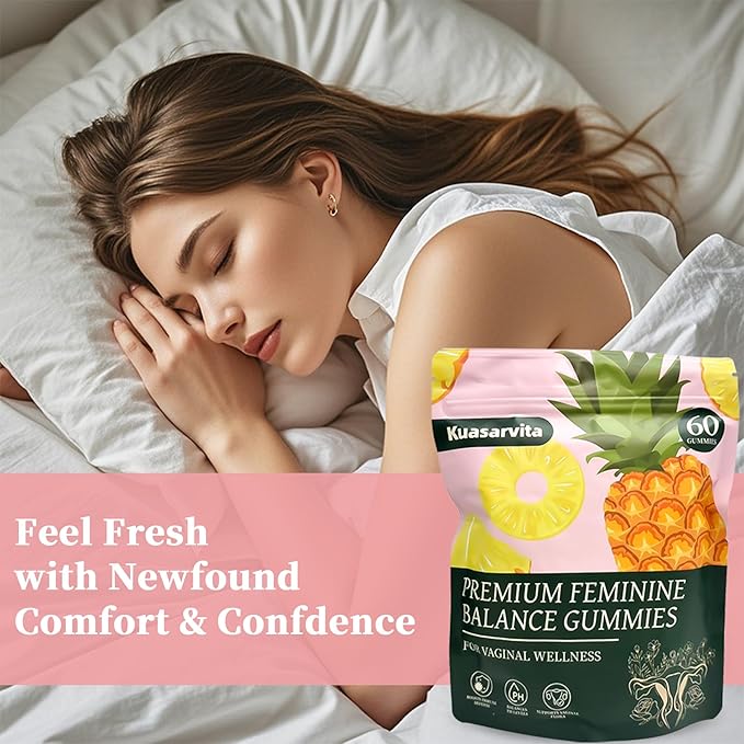 Peeshlita Women’s Vaginal Probiotics Gummies – pH Balance Support + Feminine Wellness & Comfort, Pineapple Flavor, Natural Probiotic Blend – 60 Gummies