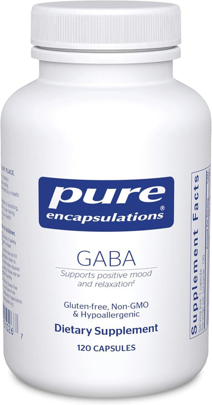 Pure Encapsulations GABA - Supplement to Support Relaxation & Moderation of Occasional Stress - with Premium GABA Amino Acids - 120 Capsules