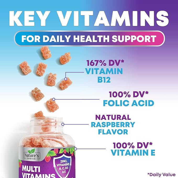 Multivitamin Gummies for Adults - Complete Adult Multivitamins Gummy with Essential Vitamins A, C, D, E, & High Potency B12 for Women & Men, Daily Immune Support Multivitamins Supplement - 120 Gummies