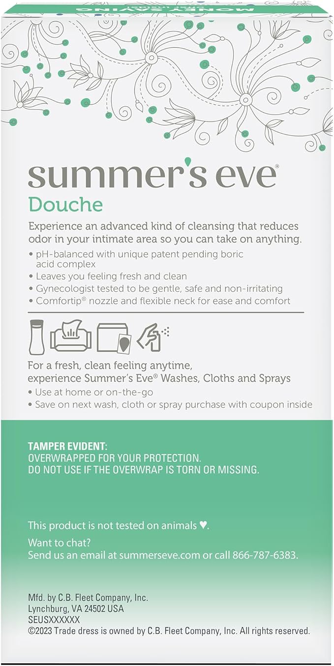 Summer's Eve Douche, Complete Clean, Vaginal Douche for Women to Help Reduce Vaginal Odor, 4.5 oz, 2-Count