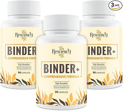 Resciency Detox Binder Supplement – Activated Charcoal, Zeolite, Bentonite Clay, Milk Thistle, Proprietary Blends - Liver & Gut, Max Absorption, 270 Vegan Capsules