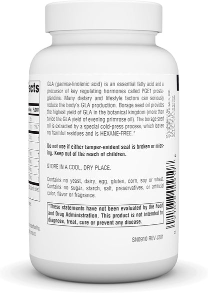 Source Naturals Mega-GLA 300 - Borage Seed Oil That is Hexane-Free - 60 Softgels