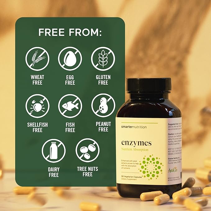 SMARTERNUTRITION Vegan Digestive Enzymes - Digestion Bloating & Gut Health Support with 16 Multi Enzymes for Nutrient Absorption & Meal Time Comfort for Both Men & Women - 540 Count[180-Day Supply]