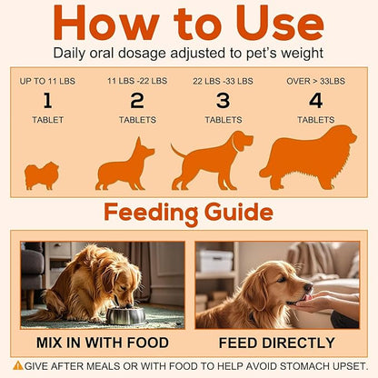Turmeric Curcumin for Dogs – Hip & Joint Support, Heart & Immune Health Supplement, Immune System Booster, Joint Care for All Breeds & Ages, 60 Chewable Tablets
