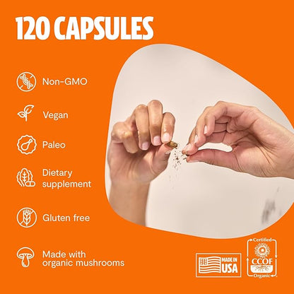 FreshCap 7-in-1 Immune Support Supplement - 5000mg Turkey Tail Mushroom Capsules - Immune Boosters for Adults, Immunity Boost Supplement, Elderberry Vitamin C and Zinc, Ayurveda (120 Capsules)