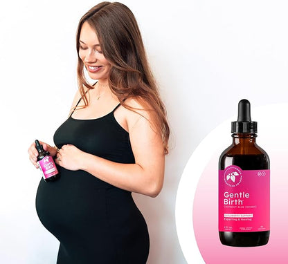 Mountain Meadow Herbs Gentle Birth for Birth Prep/Labor Prep, Fast Acting Liquid Herbal Extract for Childbirth Support w/o Blue Cohosh - 4oz