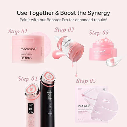 medicube PDRN Pink Peptide Serum with Salmon DNA | Pink Glow Serum with Peptides & Niacinamide for Hydration & Firm-Looking Skin | Uneven Tone Care | Korean Skincare, 1.01 fl. Oz