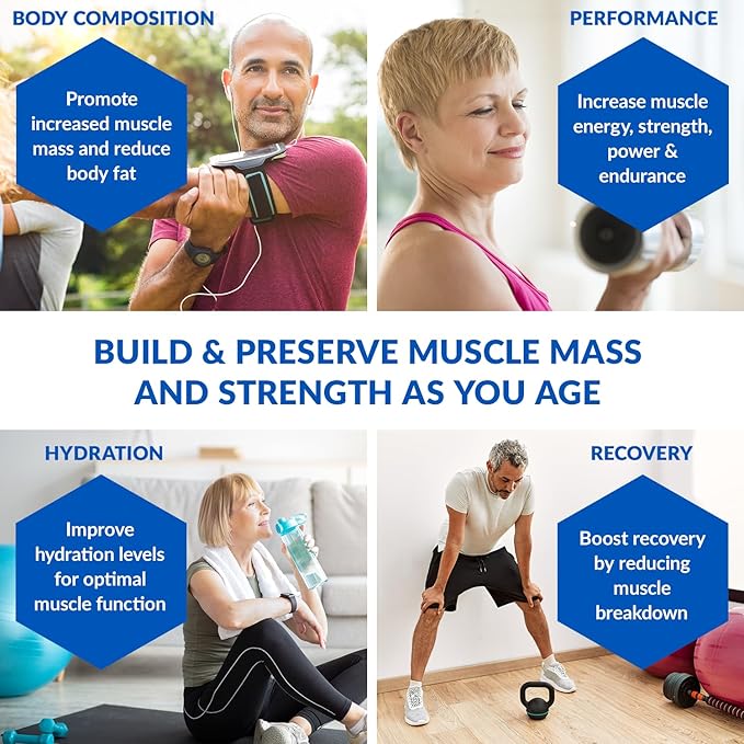 BioTrust Ageless Muscle Builder - Creatine HMB Powder with Vitamin D3 & Betaine - Build & Preserve Naturally Declining Muscle Mass & Strength - Unflavored, 30 Servings