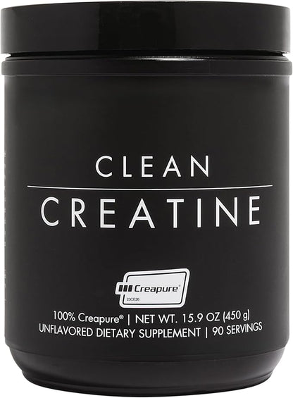 CLEAN Creatine - 100% Creapure® Creatine Monohydrate Powder for Muscle Health, Performance and Cognitive Support | 3rd Party Certified by NSF | 90 Servings | Unflavored | Vegan, Keto, and Gluten-Free