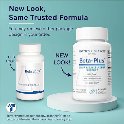 Biotics Research Beta-Plus™ Nutritional Ox Bile Salts Digestive Enzymes Supplement for Bile Production for No Gallbladder-Supports Overall Liver Function, Aids Fat Digestion, Supplies Betaine 90 Tabs