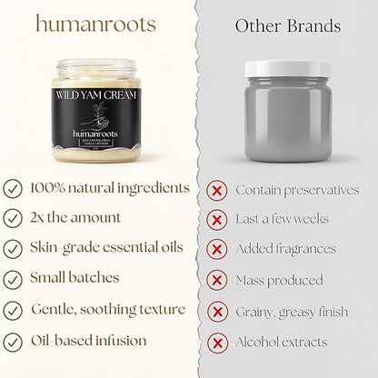 Wild Yam Cream - Menopause and PMS Support for Women, 4 oz (Vanilla Lavender), Organic Wild Yam Cream for Balance - Made with Chaste Tree Berry and Red Clover
