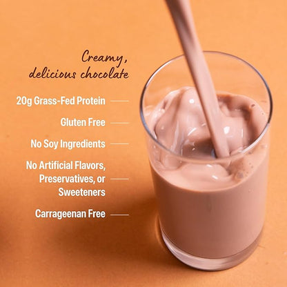 Orgain Clean Protein Shake,Grass Fed Dairy,Creamy Chocolate Fudge - 20g Whey High Protein,Kosher,Ready to Drink,Low Net Carbs,Gluten Free,No Soy Ingredients,11 Fl Oz,(Pack of 24)