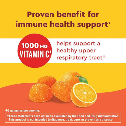 Nature Made Wellblends ImmuneMAX Gummies,Vitamin C,Zinc,and Vitamin D3,Immune Support Supplement,42 Tangerine Flavor Gummies,(Pack of 2)