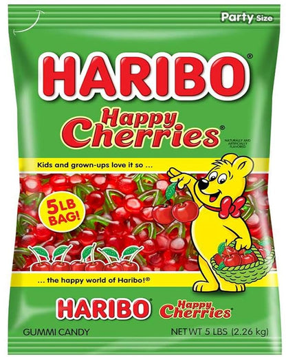 Haribo Gummi Candy, Happy Cherries, 5- Pound Bag