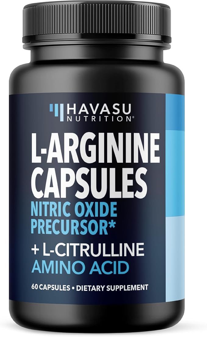 L-Arginine Capsules with L-Citrulline - Nitric Oxide Supplement - L Arginine and L Citrulline Blend - 60 Count - Vegan, Non-GMO Capsules for Performance, Endurance and Muscle Support - 1 Month Supply