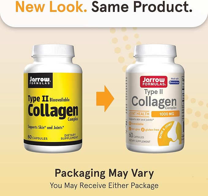 Jarrow Formulas® Type II Collagen Complex 1000 mg Supplements, Supports Skin and Joint Health, 60 Capsules, 30 Day Supply