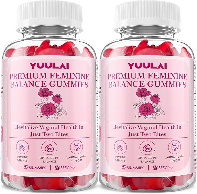 Pack of 2 Premium Feminine Balance Gummies, Hawaiian Pineapple Feminine Gummies for Women PH Balance & Vaginal Health, 120