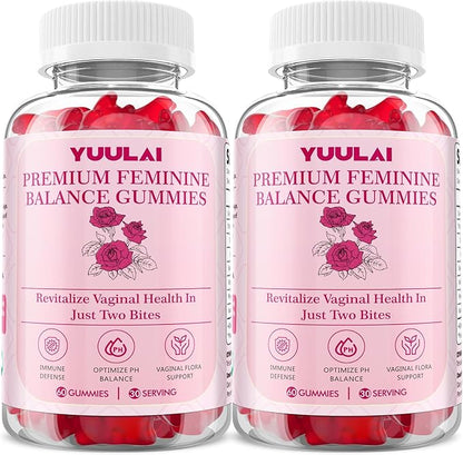 Pack of 2 Premium Feminine Balance Gummies, Hawaiian Pineapple Feminine Gummies for Women PH Balance & Vaginal Health, 120