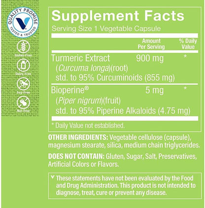 The Vitamin Shoppe Turmeric Curcumin 900MG - Joint Comfort, Antioxidant Support & Healthy Inflammation Response (60 Capsules)