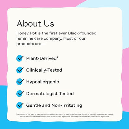 The Honey Pot Company - Feminine Wipes - Daily PH Balancing, Fragrance & Sulfate Free Wipes for Intimate Parts, Body, or Face - Hygiene Products - Sensitive 30 ct