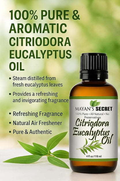 Pure Carrier and Essential Oils for Skin Care, Hair, Body Moisturizer for Face-Anti Aging Skin Care (Citriodora Eucalyptus Oil, 4oz)