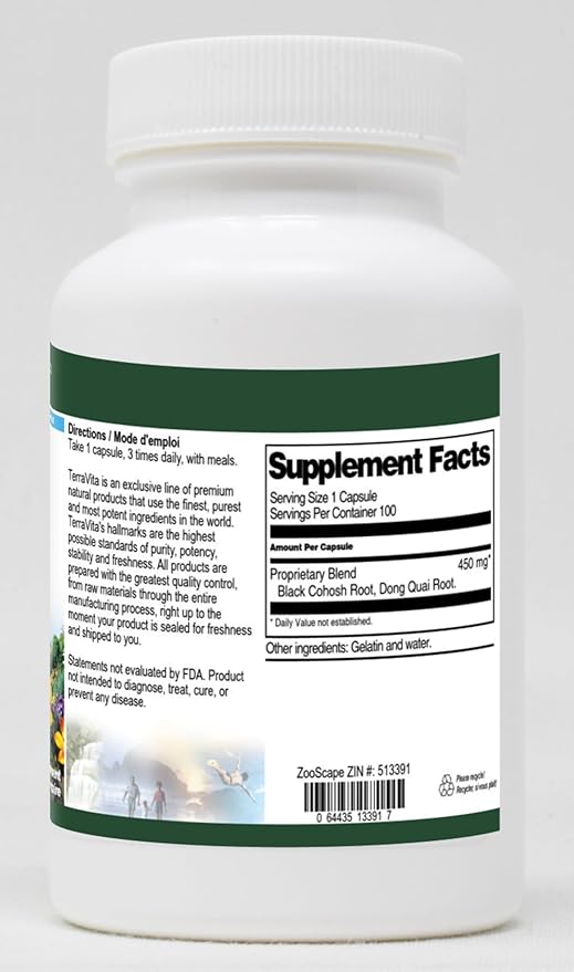 Black Cohosh and Dong Quai Combination - 450 mg (100 Capsules, ZIN: 513391) - 3 Pack