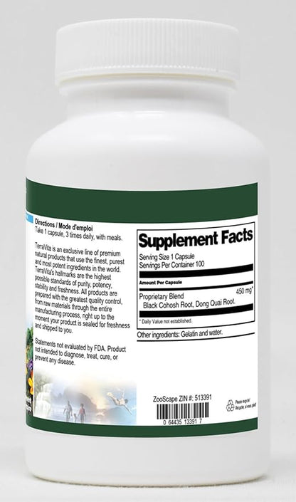 Black Cohosh and Dong Quai Combination - 450 mg (100 Capsules, ZIN: 513391)