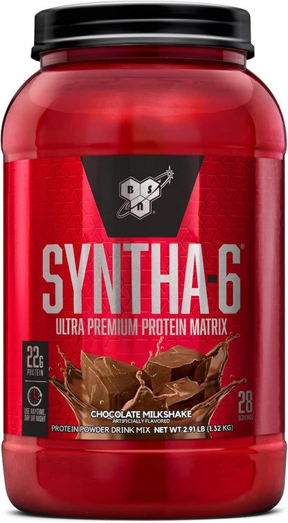 BSN SYNTHA-6 Whey Protein Powder, Micellar Casein, Milk Protein Isolate, Chocolate Milkshake, 28 Servings (Packaging May Vary)