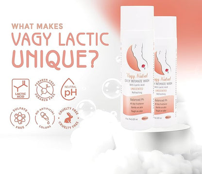 Vagy Rejuvenation Vagy Lactic Feminine Wash with Lactic Acid & Calendula – Gentle Intimate Wash Women pH Balance – Refreshing Vaginal Cleanser – 8 oz (8 oz, L' Homme) (Unscented)