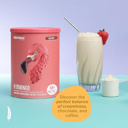 BIRDMAN Fitmingo Vegan Protein Powder with Inositol, Collagen Boosters, Hyaluronic Acid and Vitamins | Low Carb, Dairy Free, Low Calorie | 23g Plant Based Blueberry Protein Powder with Myo-Inositol