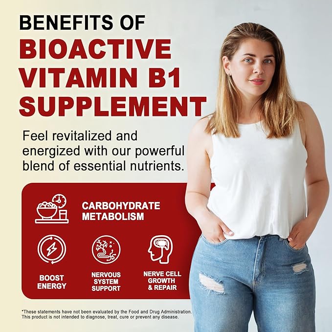 Vitamin B1(Benfotiamine) Gummies 500mg – B1 B6 B12 Vitamins with Magnesium for Energy Metabolism, Healthy Nervous System – Chewable B Complex for Adults & Kids - Vegan, Sugar Free, 120 Ct