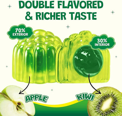 Magnesium Glycinate Gummies for Kids & Adults - Sugar Free Magnesium Malate with L-Theanine, Omega-3, Vitamin D3, B6, B12, C- Sleep, Calm, Relaxation, Brain, Bones, Green Apple & Kiwi, 60ct (2 Pack)