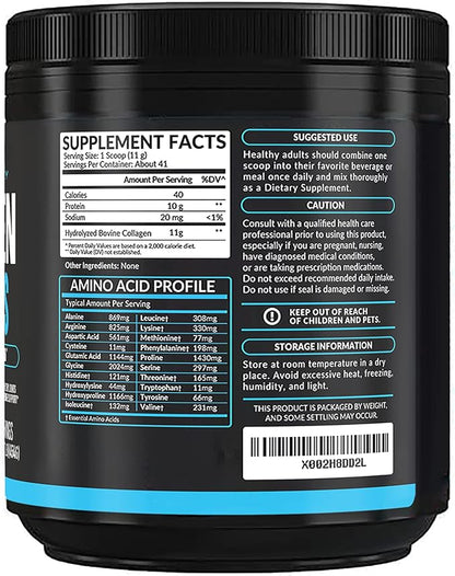 Multi Collagen Peptides Powder – Hydrolyzed Type I & III Grass-Fed Bovine Collagen – Unflavored Protein for Hair Skin Nails, Joints & Mobility – Keto Paleo – 41 Servings