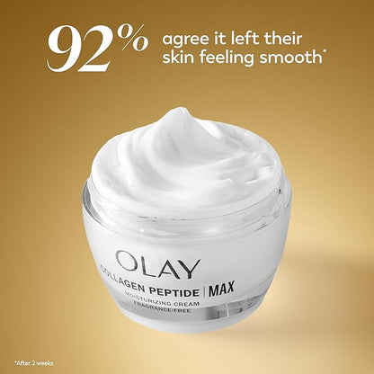 Olay Collagen Peptide Face Moisturizer, Firming Cream for Women, Fragrance-Free, Non-Greasy - Hydrating, Anti-Aging, Anti-Wrinkle, Smoothing of Fine Lines, Tightening Skin Care - Niacinamide, 1.7 Oz