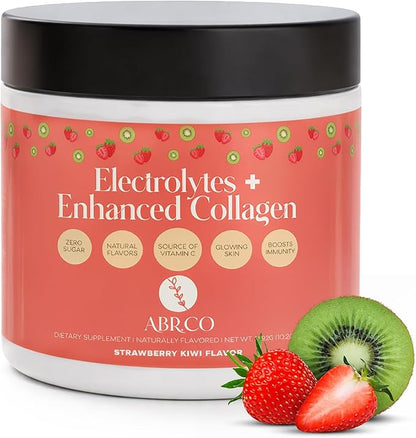 Electrolytes + Enhanced Collagen Zero Sugar Powder with Vitamin C - Muscle Recovery & Hydration Support - 30 Servings - Supports Immune & Joint Health - Keep Your Skin Looking Radiant & Hydrated