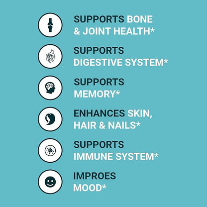 Zammex Bone Broth Protein Powder, Pure Grass Fed Beef, Vanilla Protein Powder,Hydrolyzed Collagen Supplement for Healthy Skin,Nails,Hair,Joints, Non-GMO,Gluten Free, Great in Shakes