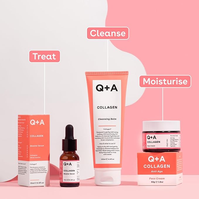 Q+A Collagen Booster Serum (15ml), Collagen Face Serum, Skincare with Algae Extracts, Smooths, Plumps & Hydrates, Vegan & Cruelty Free, For All Skin Types