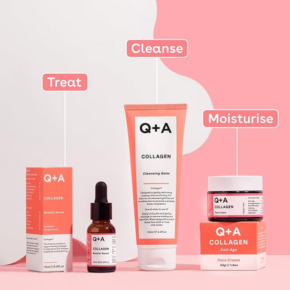 Q+A Collagen Booster Serum (15ml), Collagen Face Serum, Skincare with Algae Extracts, Smooths, Plumps & Hydrates, Vegan & Cruelty Free, For All Skin Types