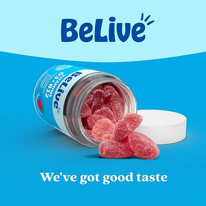 BeLive Vitamin D3 Gummies with B12 Vitamins - Immune Support Gummies with Vegan Vitamin B12 & D3, Provides Enhanced Bone & Muscle Strength, Hearth Health and Energy - Strawberry Flavor | 5-Pack