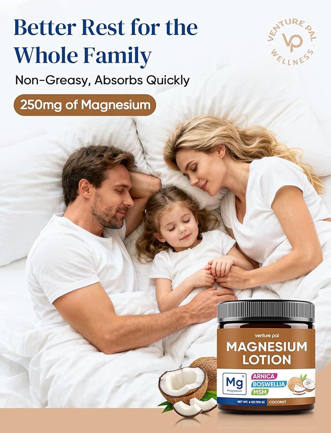 Magnesium Lotion with Arnica, MSM & Boswellia – Cooling Magnesium Cream – Lightweight Moisturizing Lotion for Legs & Feet – Safe for Kids – 6 fl oz