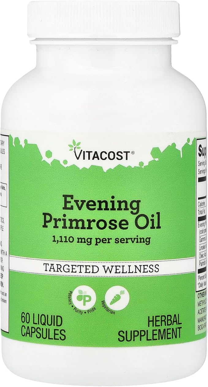 Vitacost Evening Primrose Oil - 1,110 mg per Serving - 60 Vegetarian Liquid Capsules