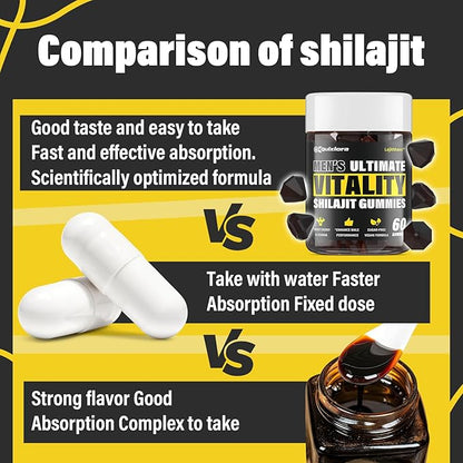 Shilajit Gummies for Men & Women | Shilajit for Men – Shilajit Pure Organic |High Potency|85+ Trace Minerals & Fulvic Acid| Shilajit Supplement | 120 Gummies