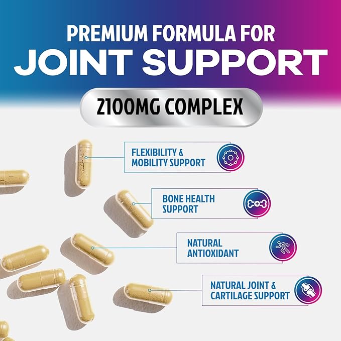 Glucosamine Chondroitin MSM Complex - 3X Strength Joint Support Supplement with Glucosamine Sulfate, Turmeric, Boswellia - For Cartilage, Mobility & Flexibility - Bottled in USA, 180 Capsules