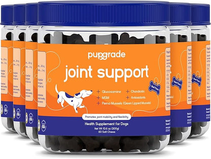 PupGrade Joint Support Supplement for Dogs - Glucosamine + Chondroitin with MSM and Perna - Supports Normal Hip & Joint Health for Occasional Discomfort, Beef Flavor - 360 Soft Chews