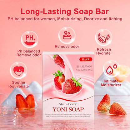 Feminine Wash & Yoni Oil & Yoni Soap Set for Women, Yoni Wash for Vaginal Ph Balance Remove Odor, 1 Fl.Oz Moisturizing Feminine Oil & 5.07 Fl.Oz Body Wash & 3.53 Oz Soap Bar