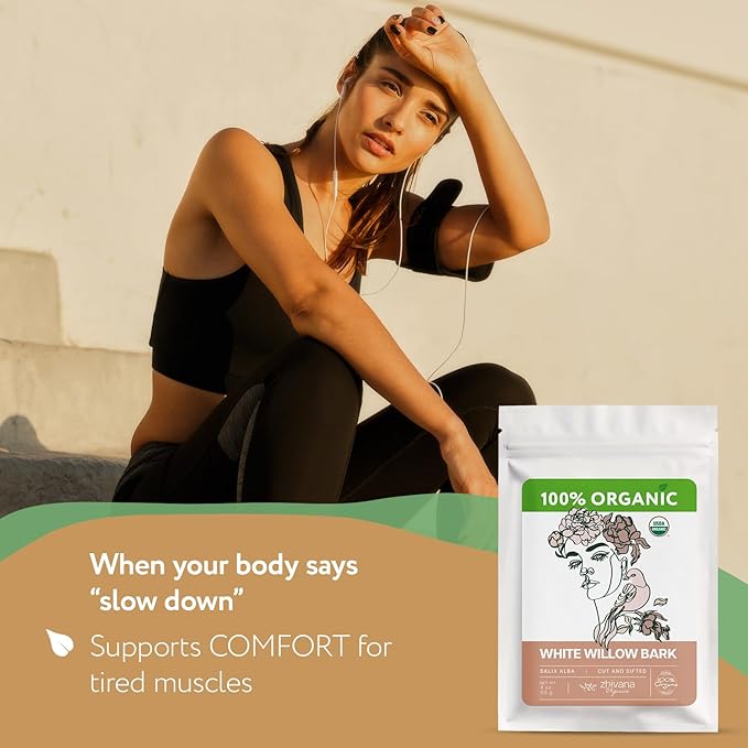 Organic White Willow Bark Tea (4 oz.) – White Willow Bark Herb for Cold Infusions, Decoctions & Herbal Use - Traditionally Used for Occasional Tension & Discomfort