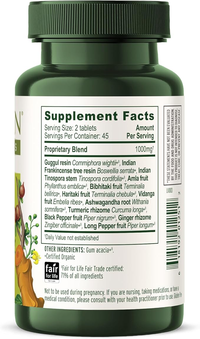 Banyan Botanicals Organic Joint Support–Advanced Mobility & Flexibility Supplement with Boswellia,Guggulu Resin & Turmeric–Natural Lubrication for Cartilage, Bones & Muscles-90 Tablets-USDA Organic