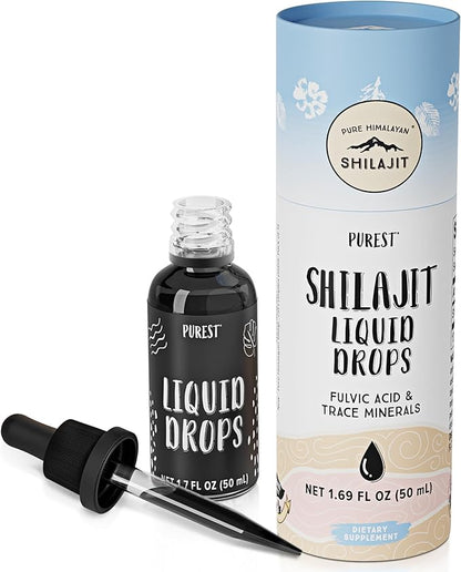 Pure Himalayan Shilajit ® Liquid Drops - The Purest Form of Shilajit, 99.9% Absorption for Immune Support, Energy Boost, Anti-Aging - Natural Trace Minerals & Fulvic Acid (50ml)